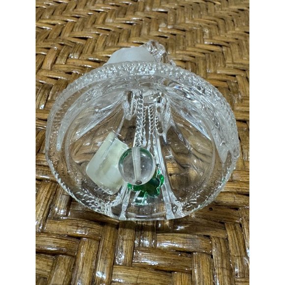 Vintage Bleikristall Lead Crystal Santa Christmas Bell With Clover - Picture 6 of 7